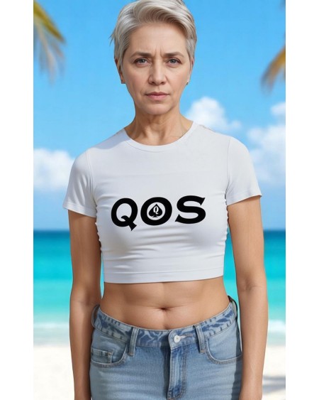 QOS Crop Top  Queen Of Spades Sexy Tee, Minimalist Erotic