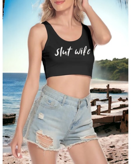 SLUT WIFE Crop - Tank Top, Slut clothing, cuckolding,
