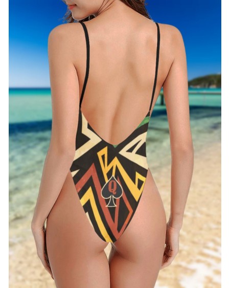 QUEEN OF SPADES African Tribal, halter Straps Backless,