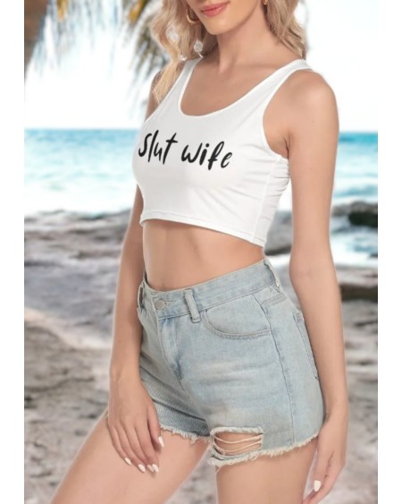 SLUT WIFE Crop - Tank Top, Slut clothing, cuckolding,
