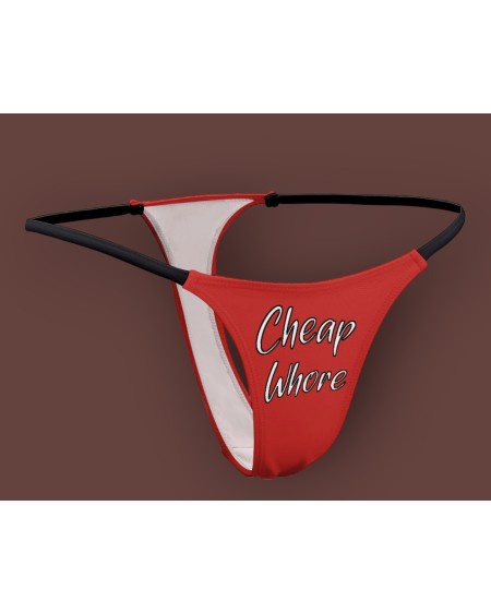 CHEAP WHORE Thong, Slut clothing, cuckolding, hotwife