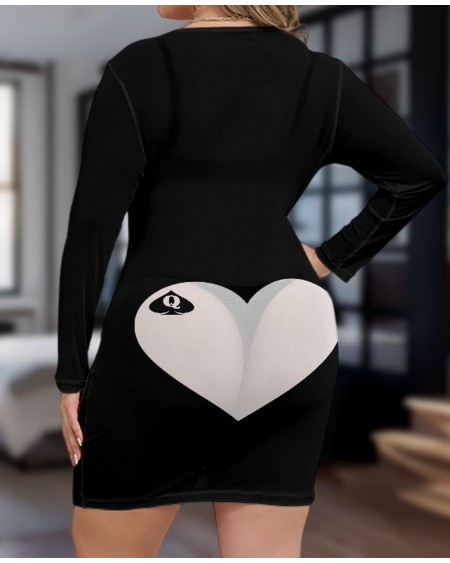 Transparent QUEEN OF SPADES Dress, large size, slut