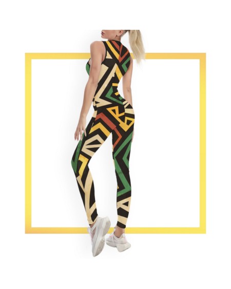 QUEEN Of SPADES Africzan Tribal Fitness Suit, , QOS panties,