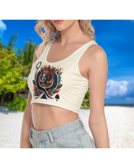 QUEEN OF SPADES, Crop Tank Top, queen off spades tshirt, qos