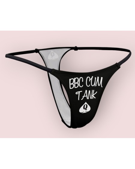 BBC CUM TANK Queen of spade Thong, slut clothing,
