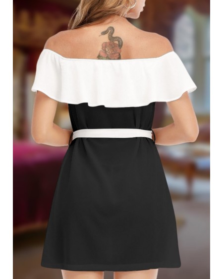 QUEEN OF SPADES Maid Off - shoulder Dress With Ruffle, slut