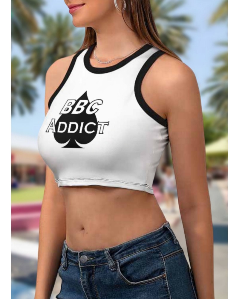BBC ADDICT Women'S Cropped Slim Racer Tank Top, 18 colors,