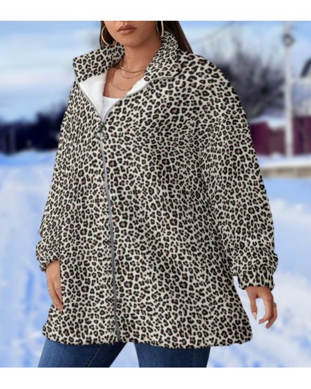 QUEEN OF SPADES Borg Fleece Stand - Up Collar Coat snow