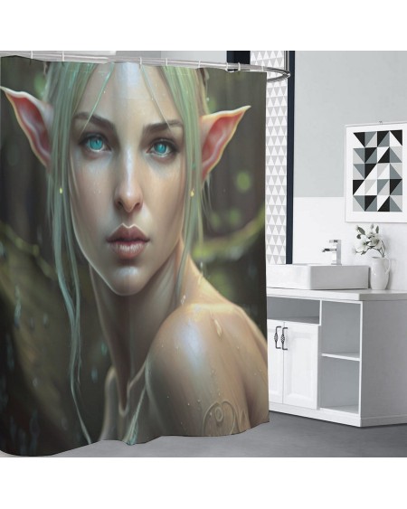 FEMALE ELF Art Shower Curtains 4 sizes, Fantasy, naked elf,