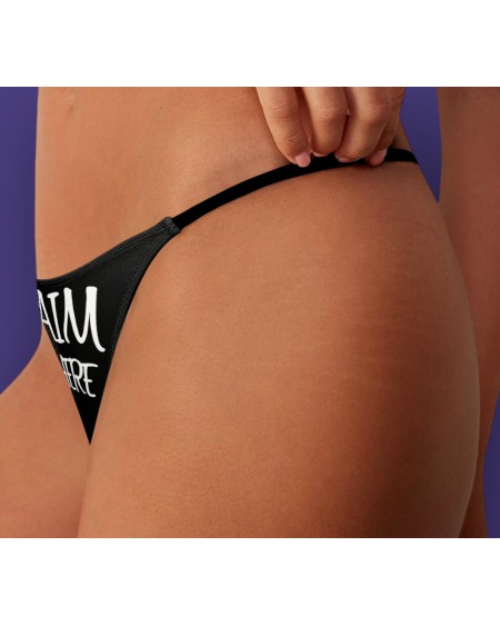 AIM HERE Thong, Slut clothing, cuckolding, hotwife panties,