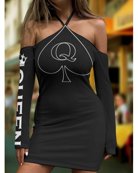Halterneck QUEEN OF SPADES Dress, slut clothing, cuckolding,