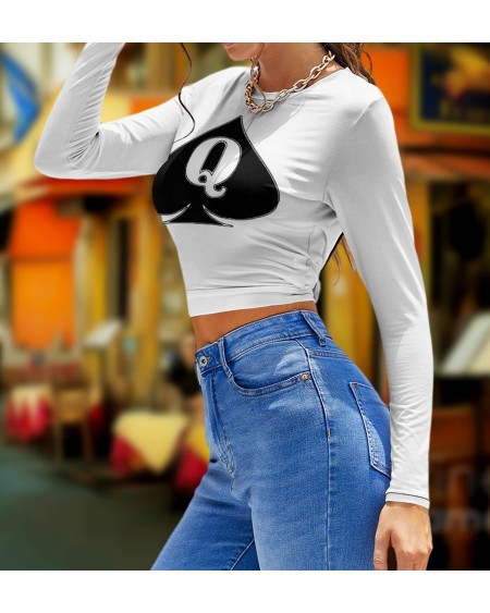 Croc Top QUEEN OF SPADES long sleeve, hotwife t - shirt,