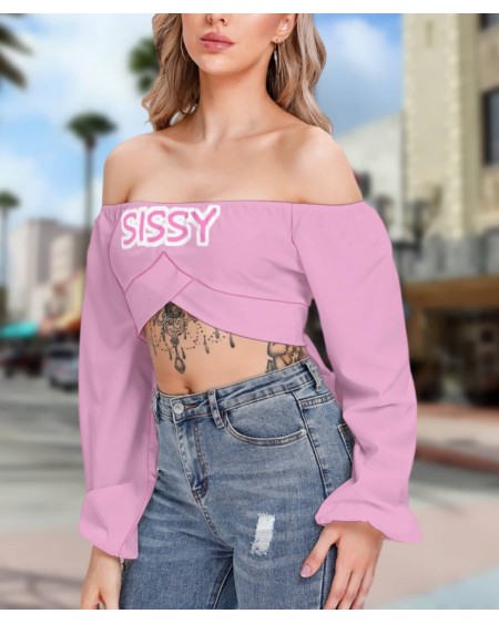 SISSY Cropped Tube Top With Long Sleeve, 12 Colors, tshirt,