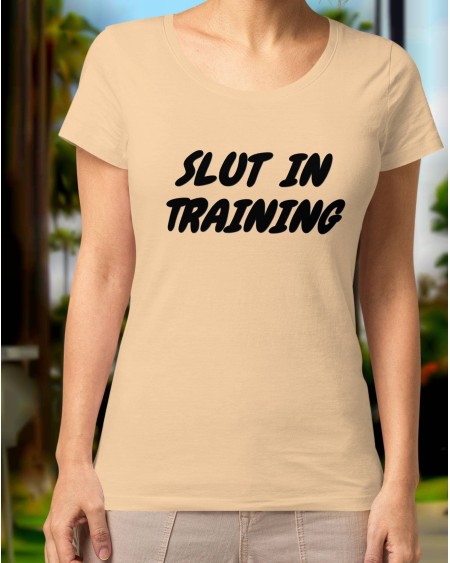 T - Shirt SLUT in TRAINING white, beige, green, salmon,