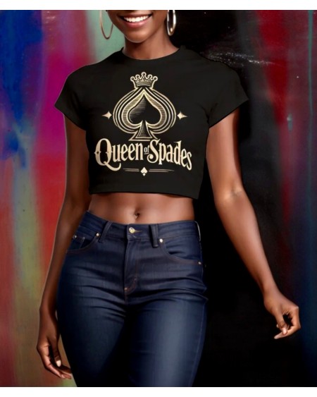 Queen Of Spade Cropped Tank Top - QOS T - Shirt for BBC,