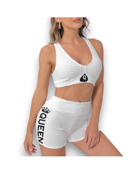 QUEEN OF SPADES Sports Bra Suit, Top And Short, qos, queen