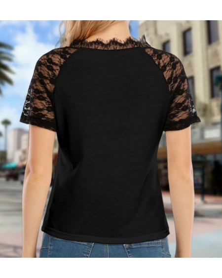 QUEEN OF SPADES V - Neck T - shirt With Lace, queen off