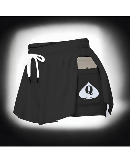 Queen Of Spades Skorts with Pocket - Plus Size Available -