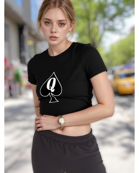 Queen Of Spade Crop Top  Hotwife Queen Symbol Shirt,