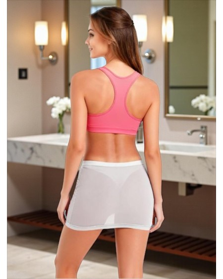 Transparent Mesh Micro Skirt QOS Queen Of Spades Sheer See