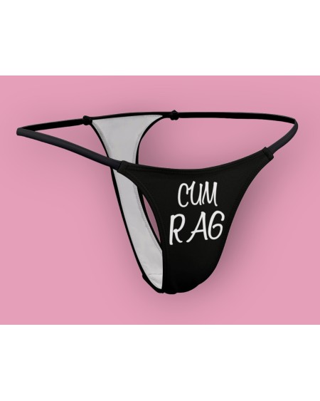 CUM RAG Thong, slut clothing, cuckolding, hotwife panties,