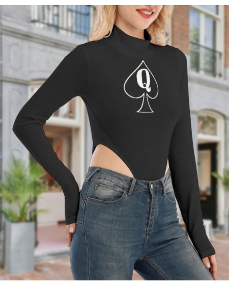 QUENN OF SPADES, Turtleneck Long Sleeve Jumpsuits, Queen off