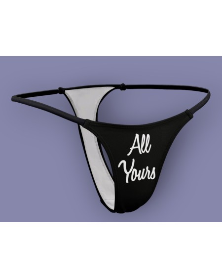 ALL YOURS Thong, Slut clothing, cuckolding, hotwife panties,