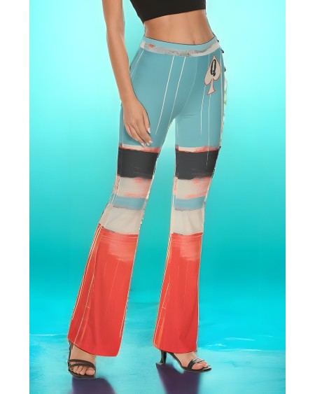 QUEEN OF SPADES Print Women'S Flare Pants, queen of spades,