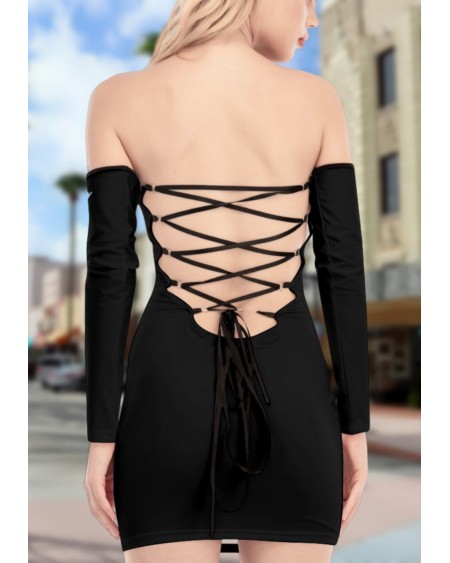 Off - Shoulder Back Lace - up Dress QUEEN of SPADES dress,