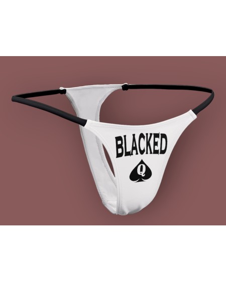 BLACKED Thong, Slut clothing, cuckolding, hotwife panties,