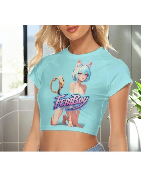 Femboy Crop Top - Cute Sissy Hentai Anime Style Shirt -