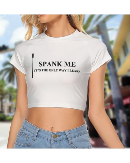 Croc - Top SPANK ME it's only the way i learn, hotwife white