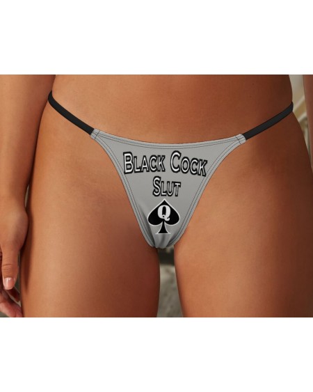 BLACK COOK SLUT Thong, 6 Colors, slut clothing, cuckolding,