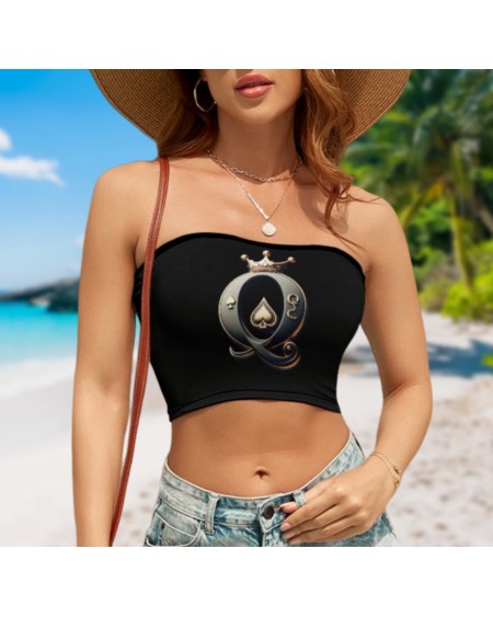 QUEEN OF SPADES Casual Style Tube Top, Top queen off spades,