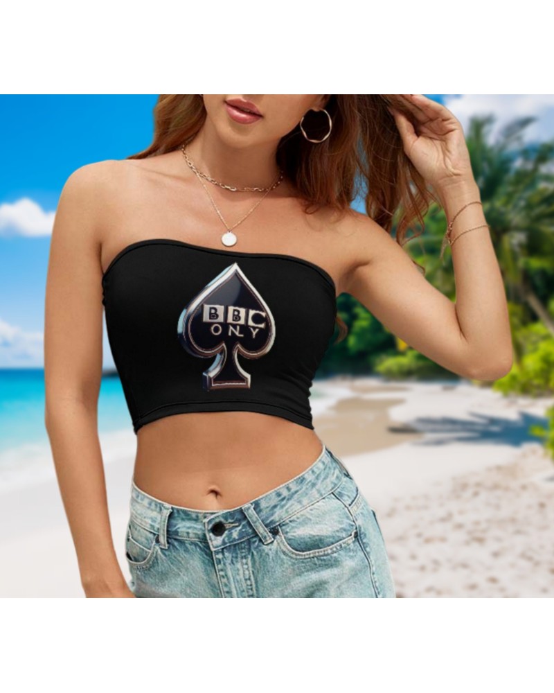 BBC ONLY Casual Style Tube Top, Top queen off spades, qos t