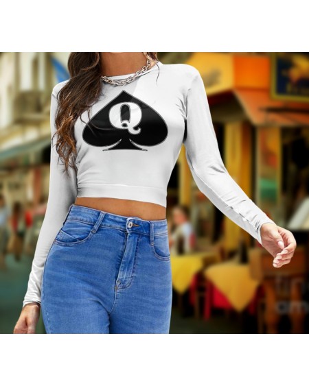 Croc Top QUEEN OF SPADES long sleeve, hotwife t - shirt,