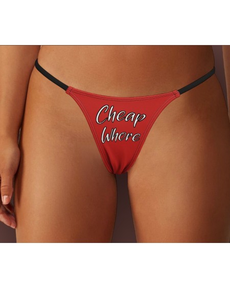 CHEAP WHORE Thong, Slut clothing, cuckolding, hotwife