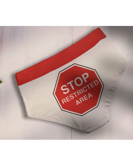 Panties STOP RESTRICTED AREA, Slut clothing, cuckolding,