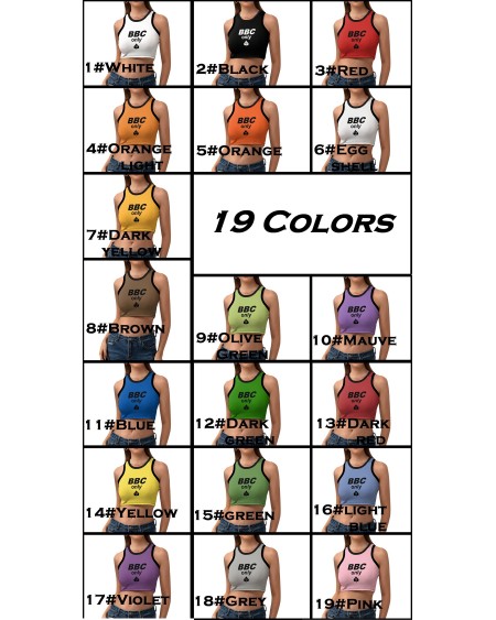 BBC ONLY Women'S Cropped Slim Racer Tank Top, 18 colors, top