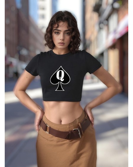 Queen Of Spade Crop Top  Hotwife Queen Symbol Shirt,