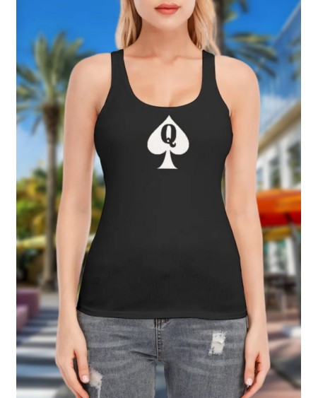 QUEEN Of SPADES Racer Vest, top queen off spades, qos t -