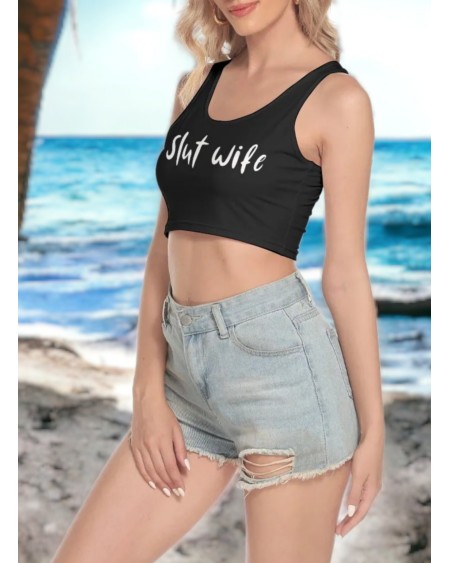 SLUT WIFE Crop - Tank Top, Slut clothing, cuckolding,