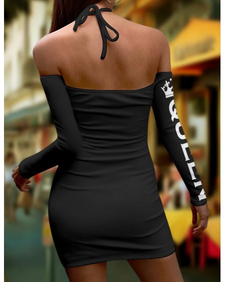 Halterneck QUEEN OF SPADES Dress, slut clothing, cuckolding,