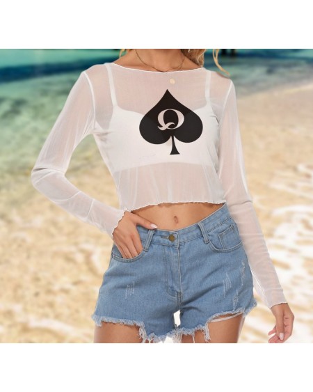Sheer Crop top QUEEN OF SPADE, Croc - top, hotwife t -