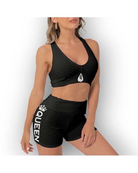 QUEEN OF SPADES Sports Bra Suit, Top And Short, qos, queen