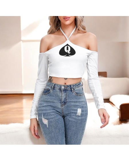 QUEEN OF SPADES Halter Lace - Up Top, top queen off spades,