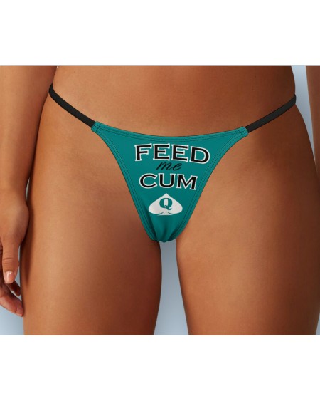 FEED ME CUM Qos Thong, 18 colors, slut clothing, cuckolding,