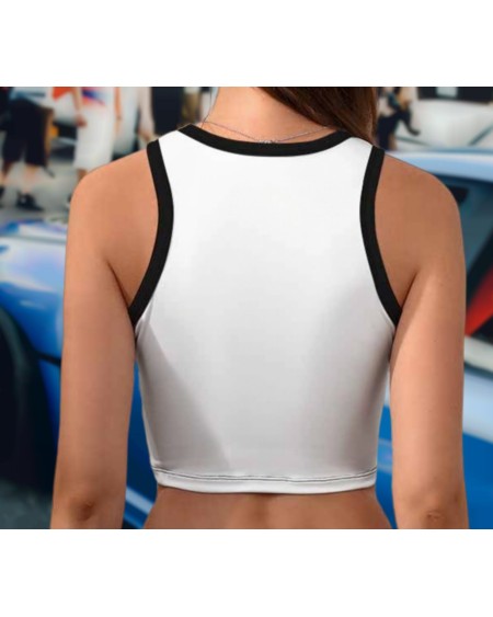 I love BLACK BULLS Women's Cropped Slim Racer Tank Top, top