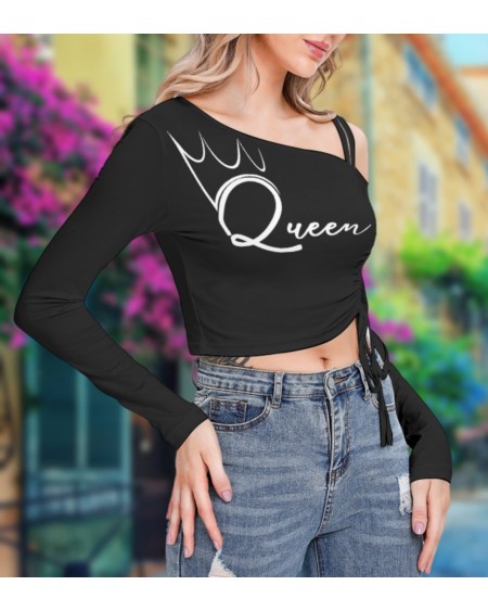 QUEEN OF SPADES One - Shoulder Blouse, top queen off spades,