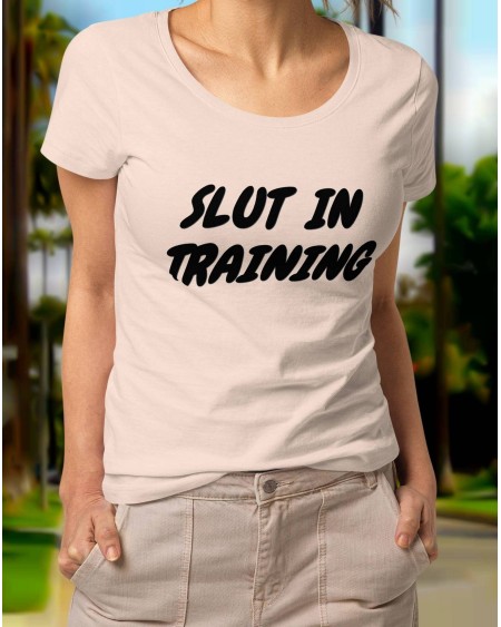 T - Shirt SLUT in TRAINING white, beige, green, salmon,